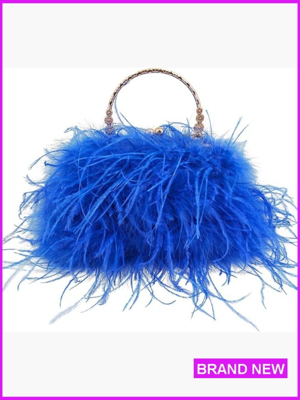 Elegant Fluffy Feather Clutch Evening Purse for Party Wedding Handbag
